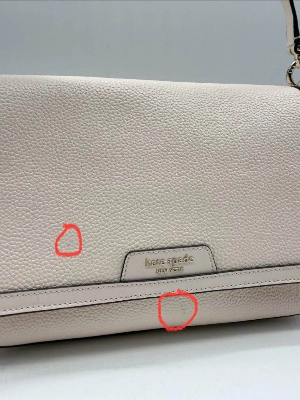 KATE SPADE NY Hudson pebbled leather women's shoulder crossbody + Dust bag Peach